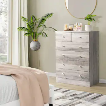6 drawer grey dresser for bedroom Lazlo 6-Drawer all in a contemporary gray finish that spotlights beautiful wood grain details Costway 6-Drawer Freestanding Dresser Cabinet-Grey