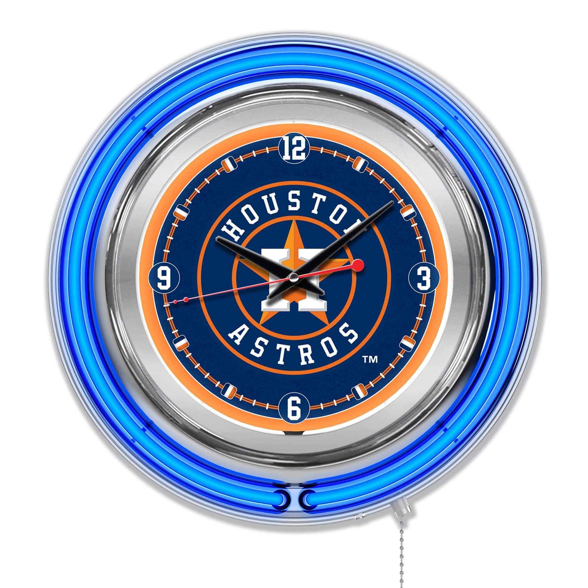 Holland Bar Stool Co. - Houston Astros Double-Walled Neon Clock - Multicolor