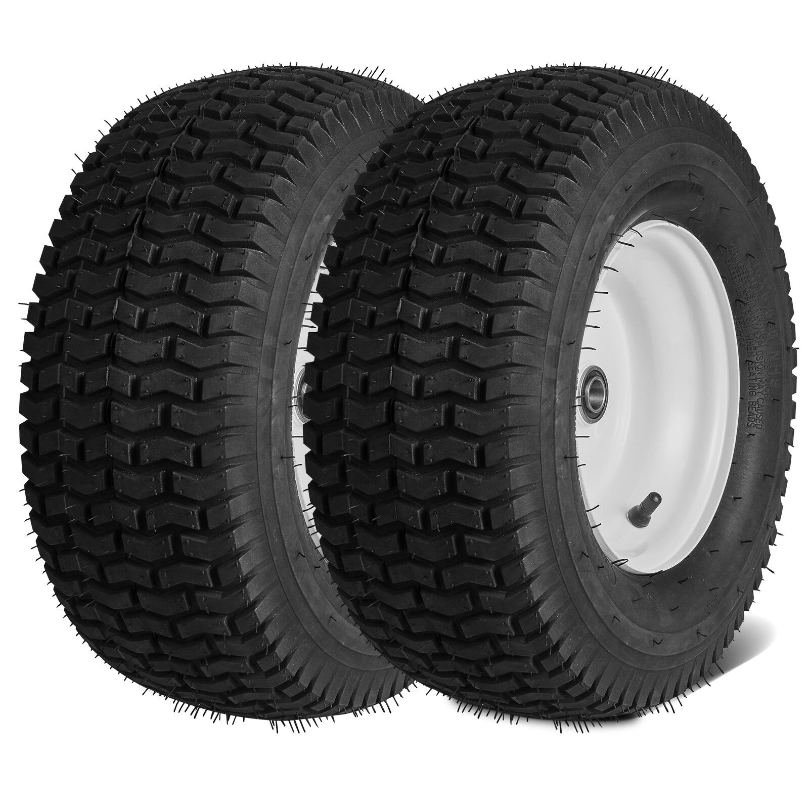 Front. VEVOR - Lawn Mower Tires with Rim, 16x6.5-8" Tubeless Tractor Tires, 2-Pack Tire and Wheel Assembly, Turf Pneumatic Tires - Black.