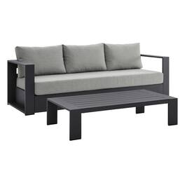 Modway - Tahoe 2-Piece Outdoor Powder-Coated Aluminum Patio Set - Gray Gray