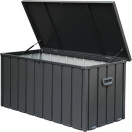 HTUTWOO - 120 Gallon Outdoor Storage Deck Box-Waterproof Large Patio Storage Bin for Outside Cushions Throw Pillows Tools,Lockable - Dark Gray