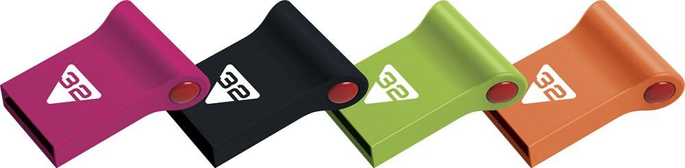 Front. EMTEC - Nano Pop 32GB USB 2.0 Flash Drive - Pink/Green/Orange/Black/Blue.