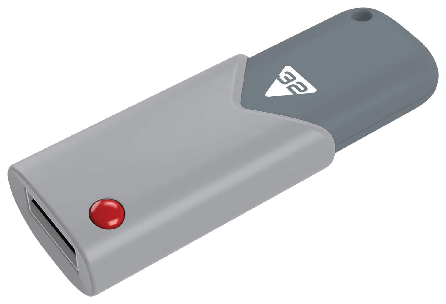 Front. EMTEC - Click B100 32GB USB 2.0 Flash Drive - Gray.