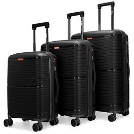 Bobcat - Trencher 3 Piece Expandable Hardside Spinner Luggage Set with TSA Lock - Black