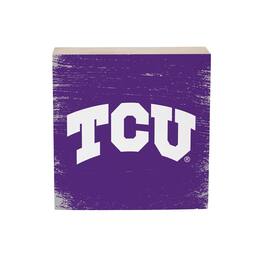 Evergreen Enterprises - TCU Horned Frogs 6" Square Fan Chant Wood Block Shelf Sign - Multicolor