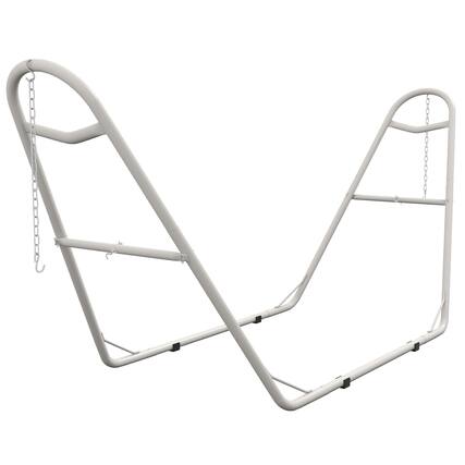 Front. Outsunny - Hammock Stand for 2 Person, Portable Adjustable Steel Frame Hammock Stand with Weather Resistant Finish - White.