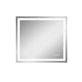 Boyel Living - 36 in W x 40 in L Rectangular Frameless Wall Bathroom Vanity Mirror with Front and Backlit and Anti Fog