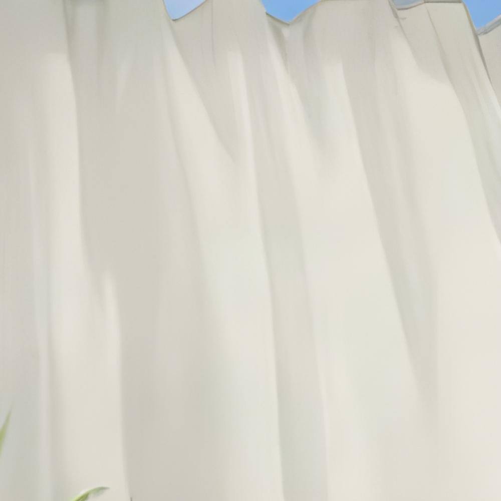 Left. Commonwealth Home Fashions - Commonwealth Outdoor Decor Escape Voile Hook and Loop Tab Curtain Panel - 54x84" - Ivory - Ivory.