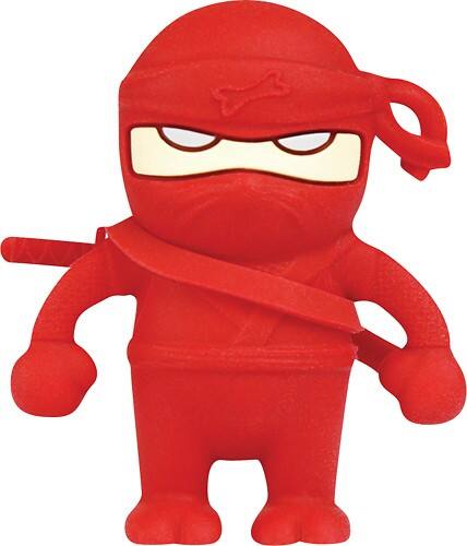 Front Standard. Bone - Red Ninja 4GB USB 2.0 Flash Drive.