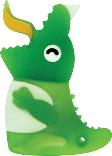 Front Standard. Bone - Green Dinosaur 4GB USB 2.0 Flash Drive.