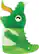 Front Standard. Bone - Green Dinosaur 4GB USB 2.0 Flash Drive.