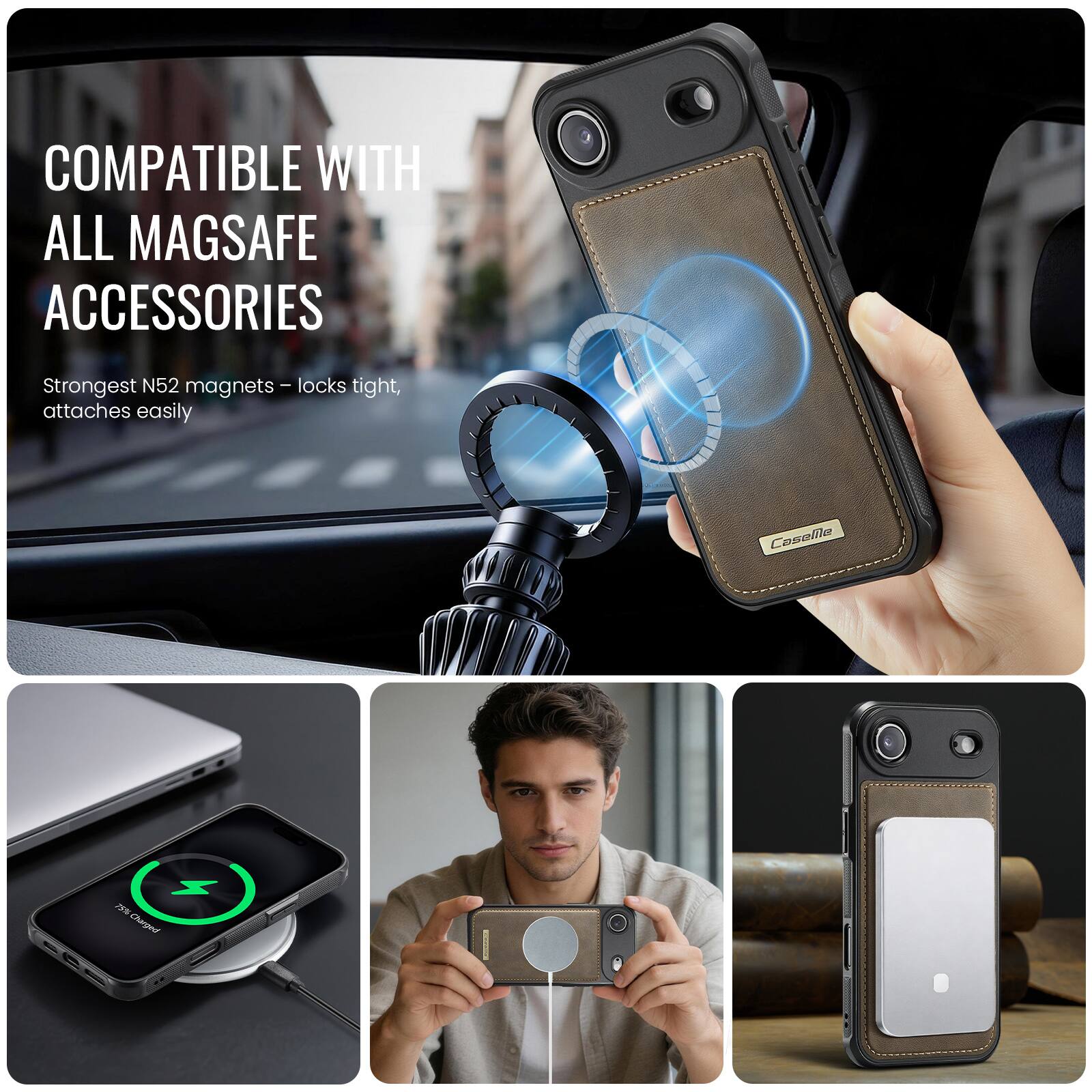 COMPATIBLE WITH ALL MAGSAFE ACCESSORIES

Strongest N52 magnets - locks tight, attaches easily
