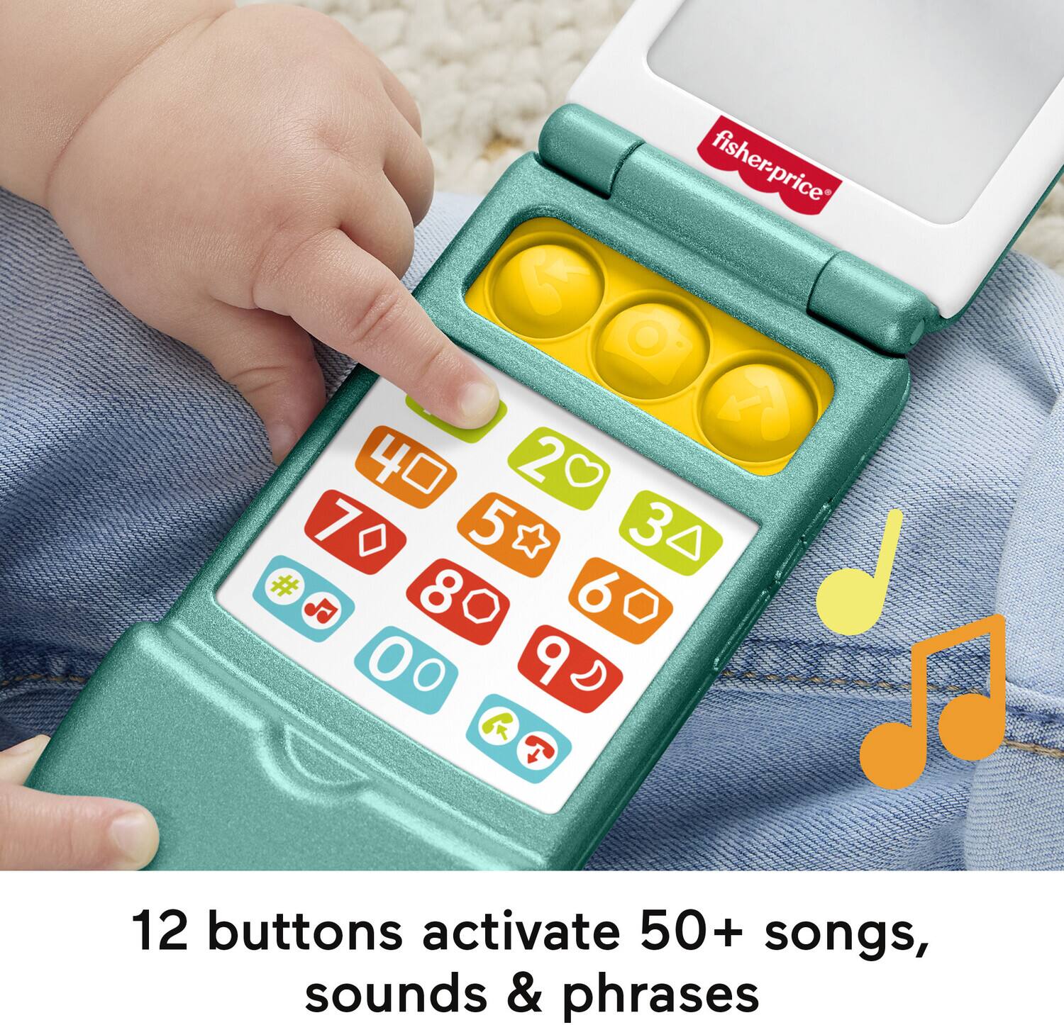 fisher-price  
40 20 70 D 5 34 # 80 60 O 00 9 D C 12 buttons activate 50+ songs, sounds & phrases