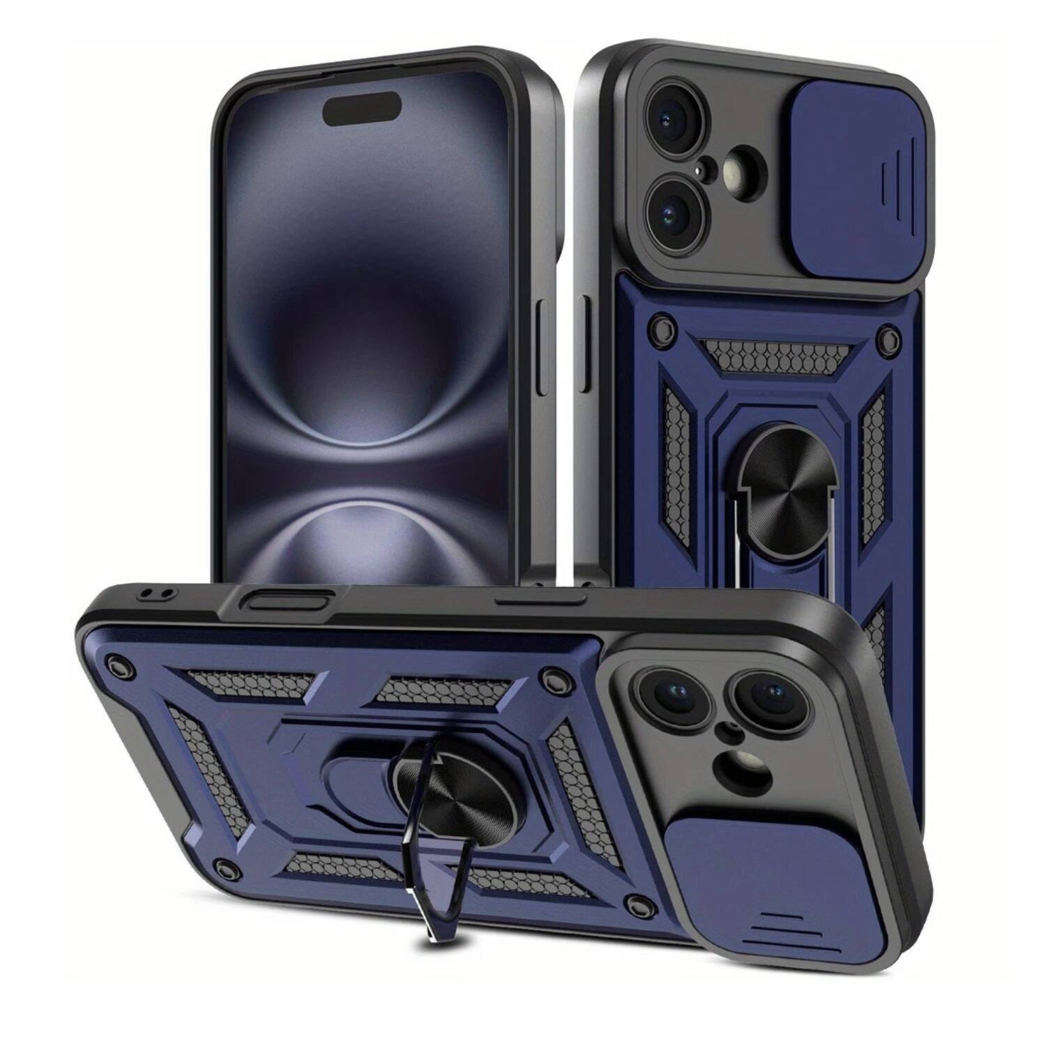 Angle. Stock Preferred - Heavy-Duty Shockproof Case for iPhone 17 Pro Blue - Blue.