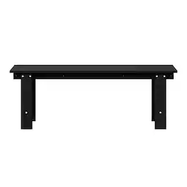WestinTrends - Ashore Outdoor HDPE 48" Modern Backless Patio Bench - Black