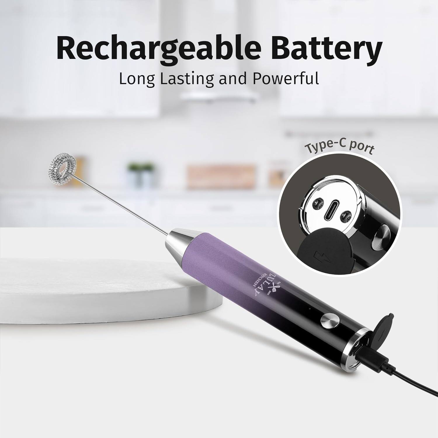 Rechargeable Battery  
Long Lasting and Powerful  

Type-C port