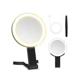 Empire DigiLabs - Magnifying Mirror With Light Double Sided 30x 1x Lighted Travel Makeup Magnification 3 Color Lighting Dimma - Black