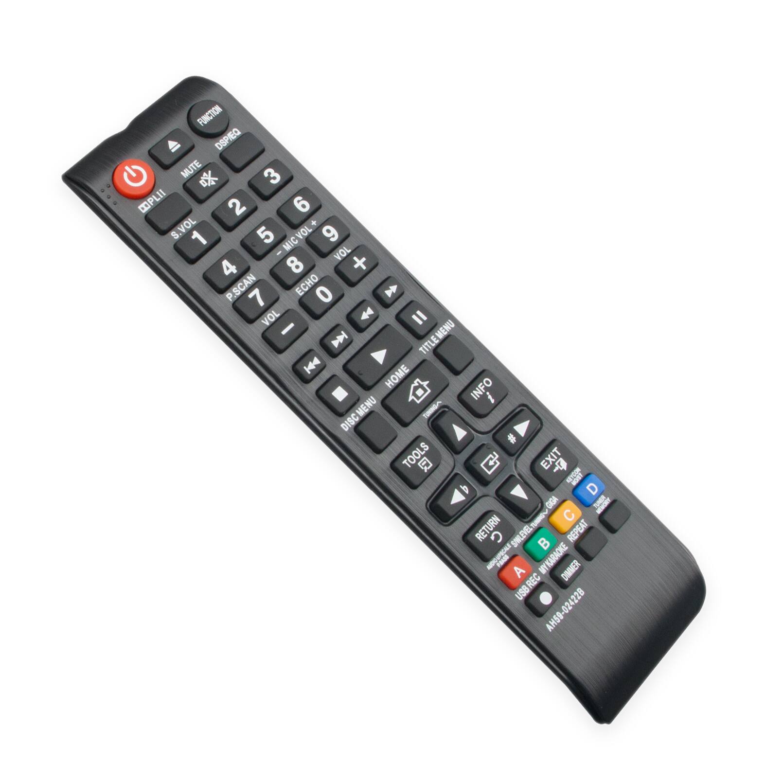 FUNCTION DSPEQ MUTE 3 COPLII 2 6 S.VOL + 1 5 MICVOL+ MIC 9 VOL 4 8 + P.SCAN ECHO 0 7 VOL 44 = I D TITLEMENU |44 HOME INFO DISCMENU I TOOLS D EXIT I D GIGA I I C RETURN C SWLEVEL SI REPEAT I A MYKARAOKE DIMMER USB REC REC AH50-024228 AHSD