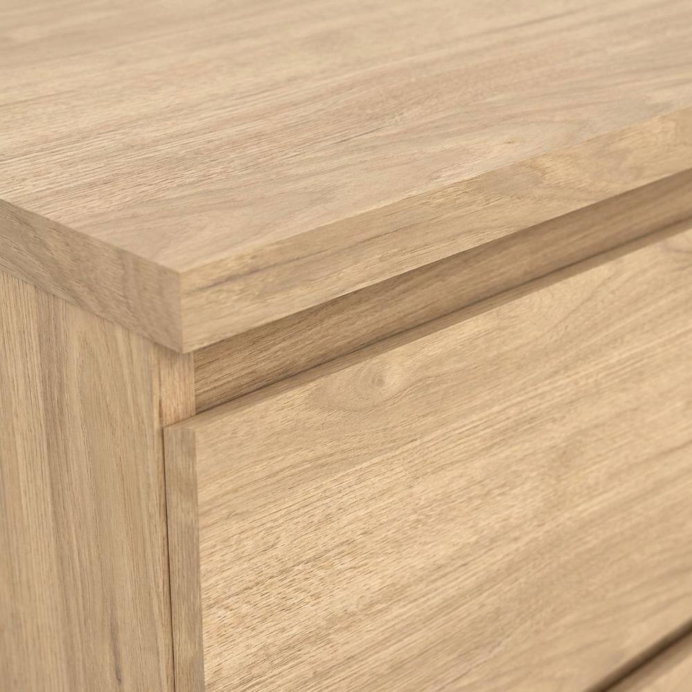 Back. FurniFact - Hickory Nightstand with 2 Drawers and Timeless Design - Brown.
