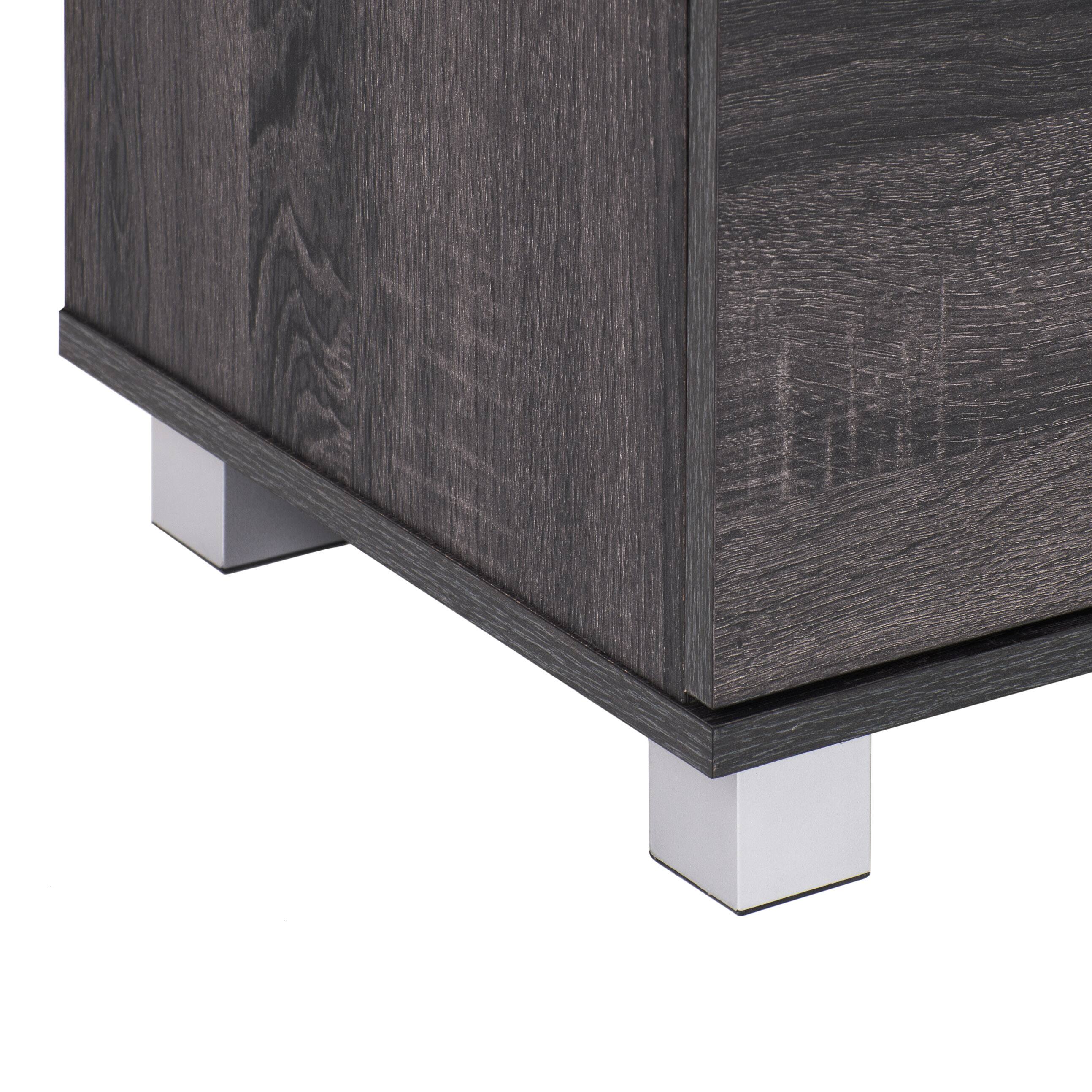 Alt View 11. CorLiving - Classic Component Stand with Open and Closed Storage - Dark Grey.