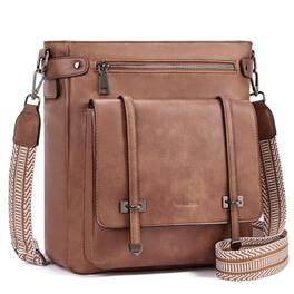 Fabibe - Crossbody Bags For Women Multi Pocket Purses Vegan Leather Shoulder Handbags Travel Purse Adjustable Strap - Brown