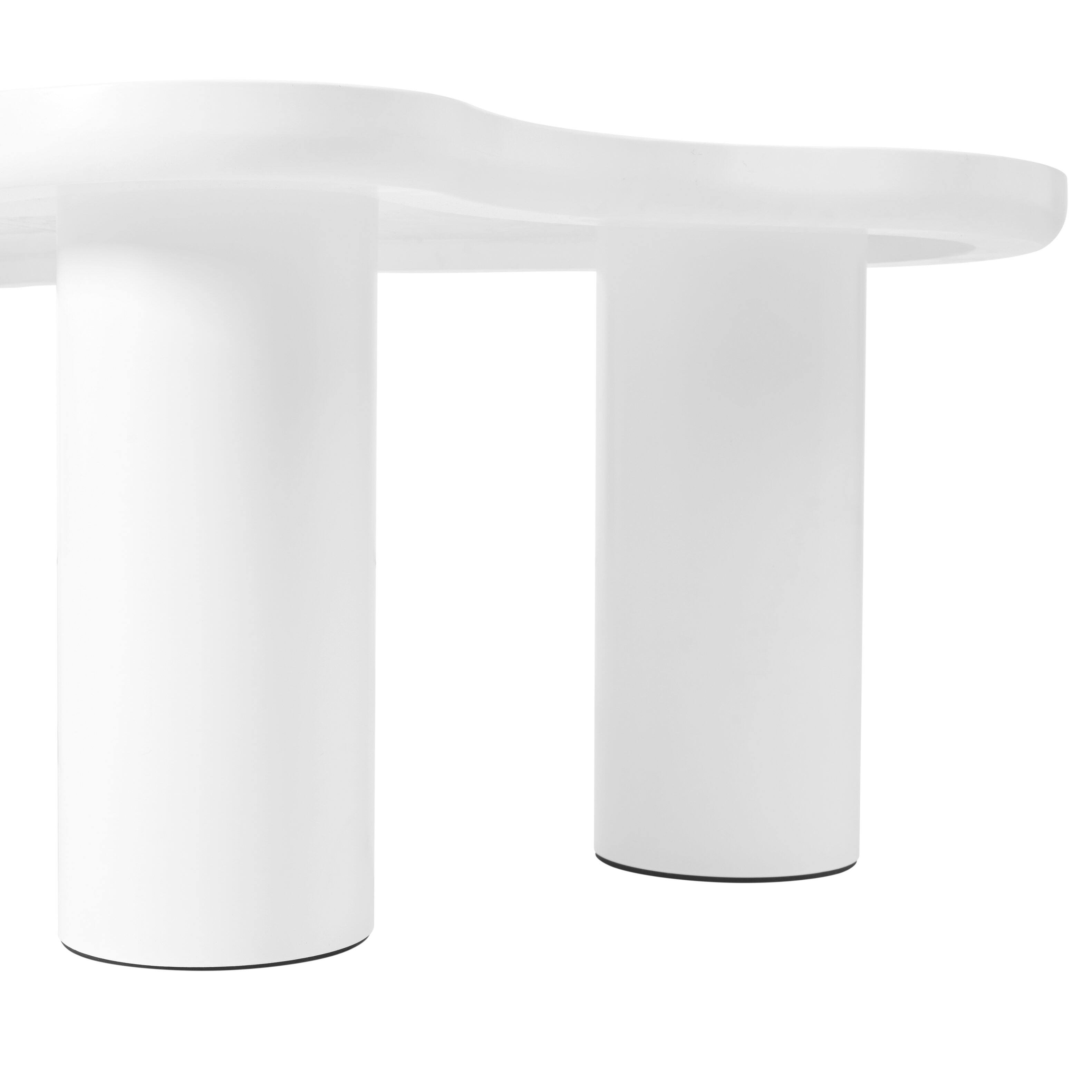Alt View 10. Tiramisubest - Easy Assembly Cloud Coffee Table with 1.5"Thick Tabletop,3 Sturdy Legs,Sleek Center Table with Round Edge,White - White.