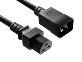 Cable Leader - IEC C20 to C21 Power Cord Extension, 12 AWG Heavy Duty 20A 250V for PDU, UPS, Server, Storage Array - Black
