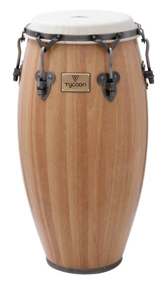 Front. Tycoon Percussion - Signature Classic Series 11.75-inch Conga, 30-inch Siam Oak Shell, Calfskin Head, Classic-Pro Hoops, Single Stand.
