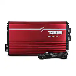DS18 Audio - FRP Monoblock Class D Car Amplifier with Remote Level Control, 3500W RMS at 1 Ohm - Red