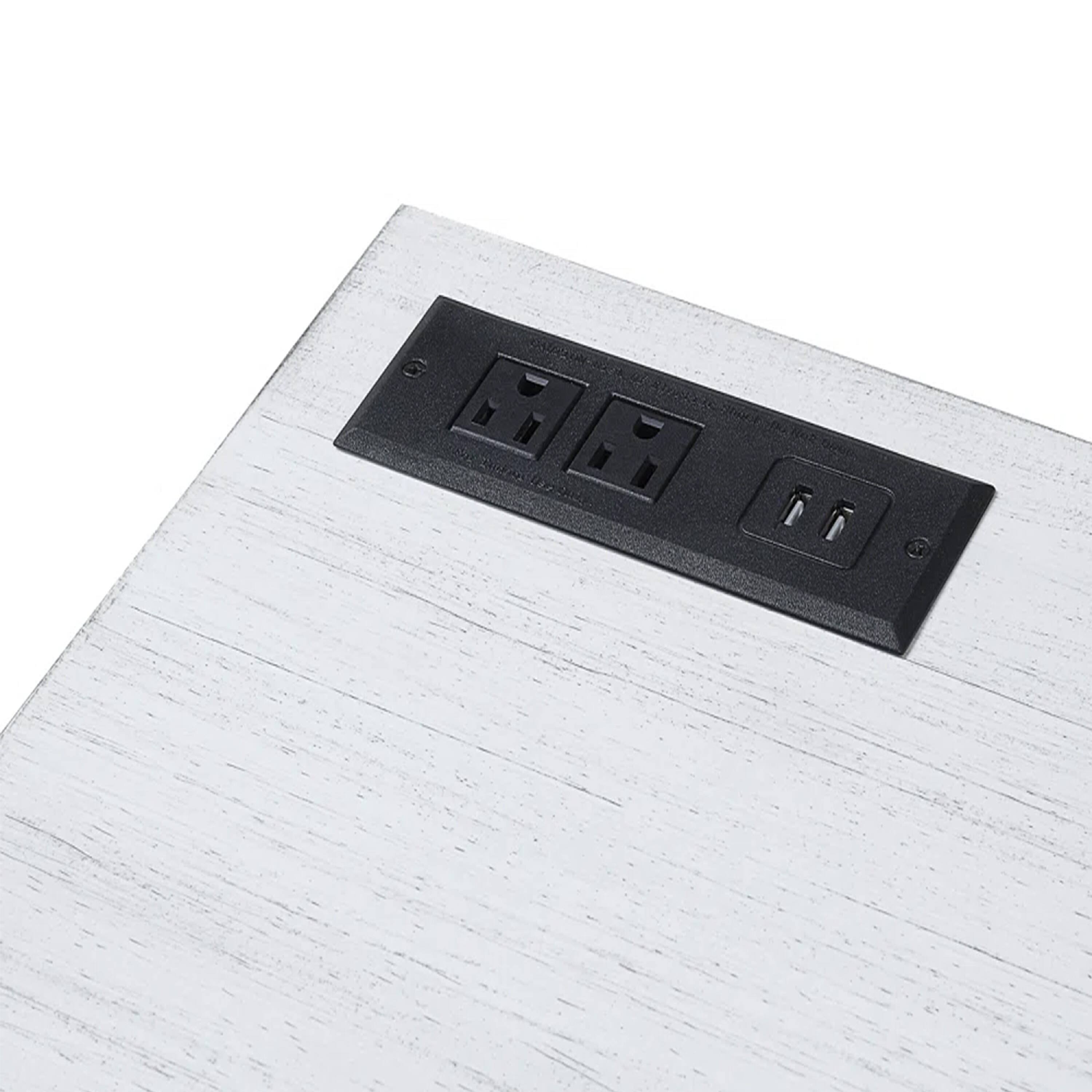 Angle. Manhattan Lane - Fredie Corner Desk with Lift-Top USB Port, Gold Frame, Antique White - Antique White, Gold.