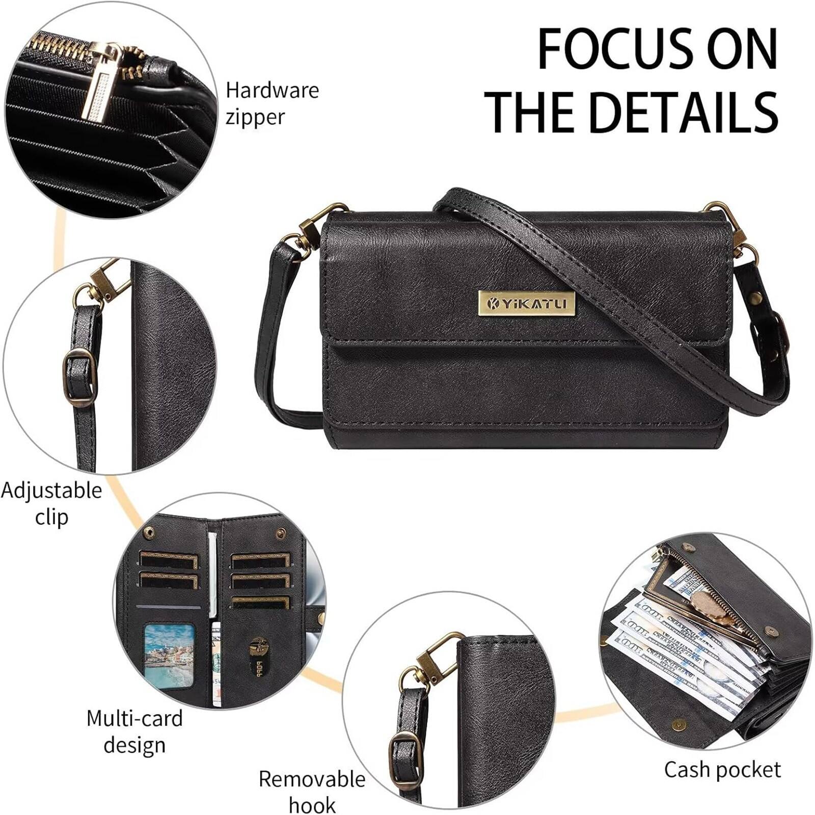 221 Hardware zipper  
FOCUS ON THE DETAILS  
YIKATLI  
Adjustable clip  
Multi-card design  
Removable hook  
Cash pocket