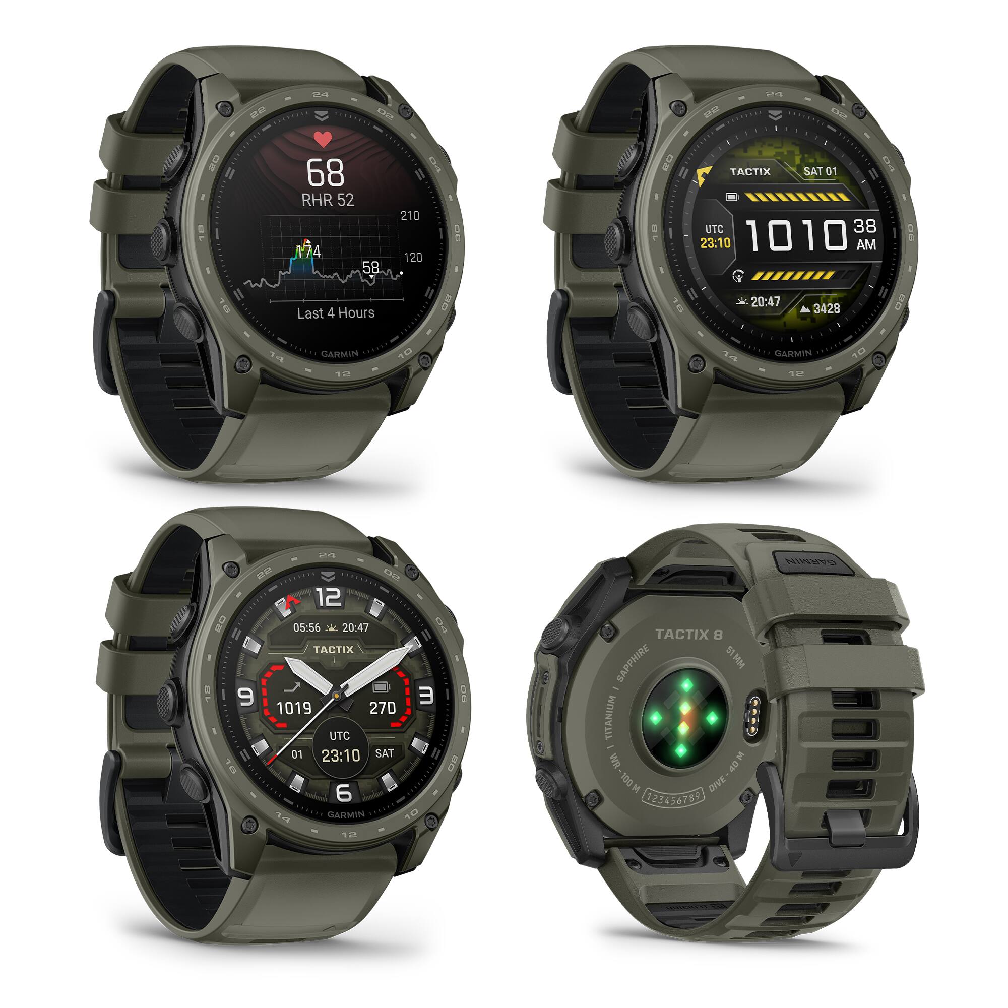 ... a0 ASOTTENS ...... DU COME RO 68 RHR 52 174 4 58. 210 120 are 1 TACTIX SAT 01 UTC 38 23:10 1010 AM Last 4 Hours 20:47 3428 PIMBAD + Lus GARMIN 10 OL aA2  12 NIMIIG 9 LL 05:56 V 20:47 TACTIX 1019 27D UTC 01 23:10 SAT 6 ..S.AE GARMIN ...... 12 3 nEs I saue O TACTIX 8  SAPPHIRE S1M4M TITANIUM WR 40M 120 H GIVE-40M DIVE 123454789