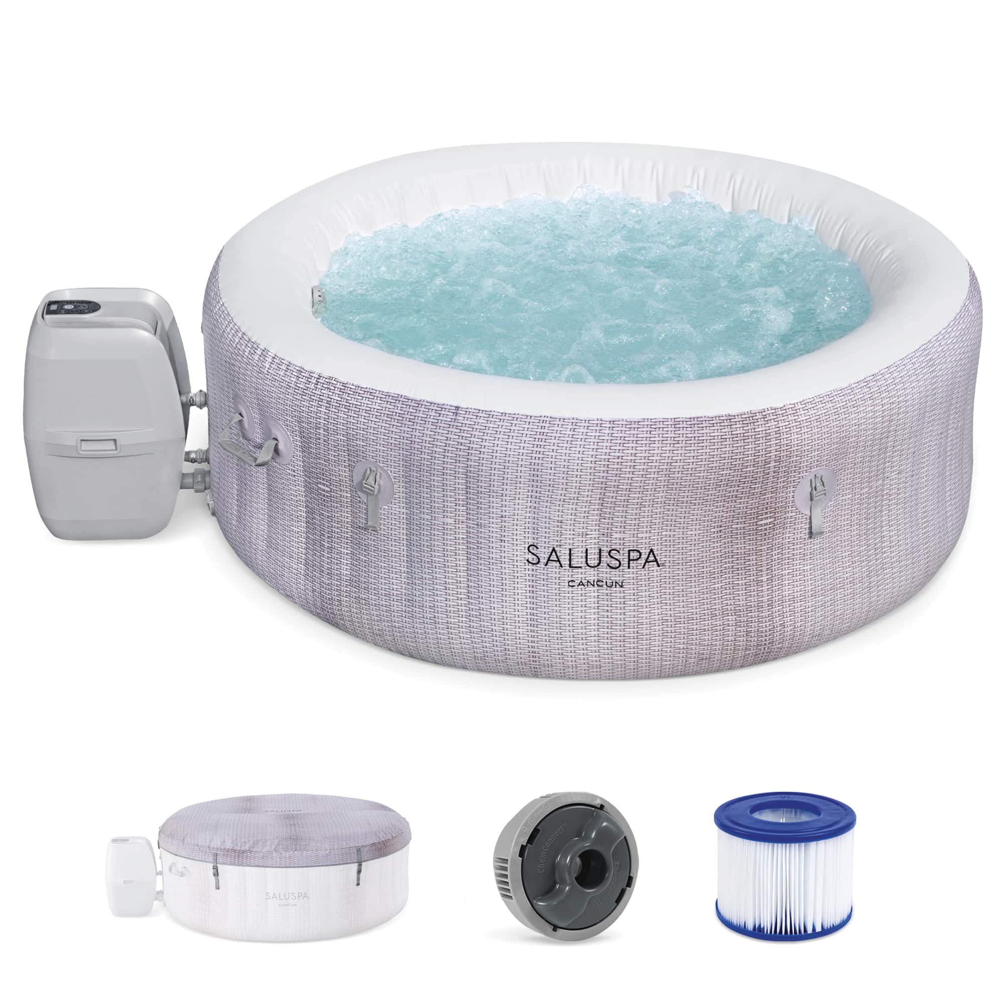 Bestway - SaluSpa 2 to 4 Person Inflatable Hot Tub, Energy-Efficient Spa - Cancun