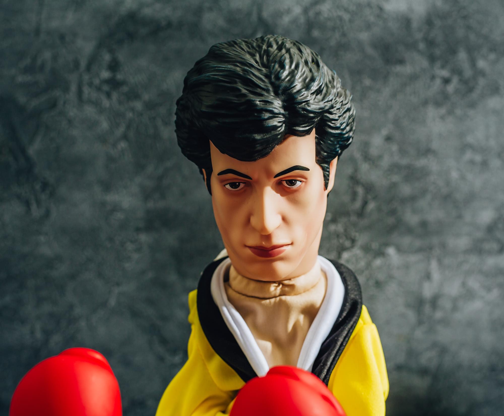 Alt View 4. Toynk - Rocky Reachers Rocky Balboa 13-Inch Boxing Puppet Toy | Toynk Exclusive - Yellow.