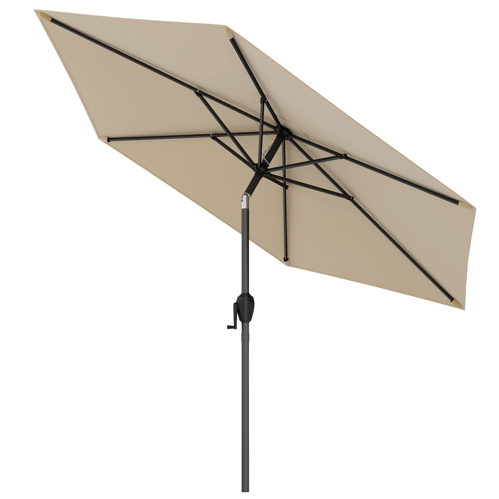 Alt View 9. Gymax - Gymax 7.5 ft Patio Umbrella Outdoor Heavy Duty Market Umbrella w/ Push Button Tilt Beige - Beige.