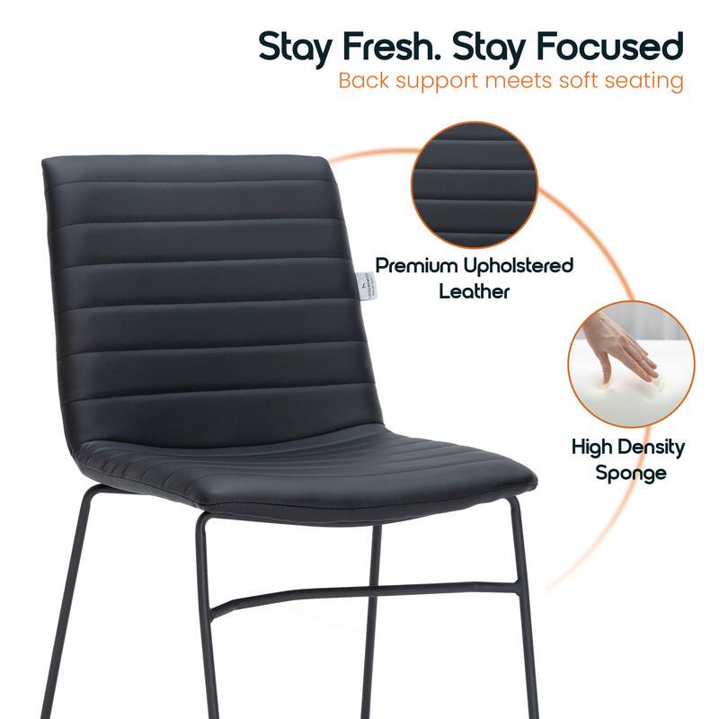 Stay Fresh. Stay Focused  
Back support meets soft seating  

Premium Upholstered Leather  
High Density Sponge