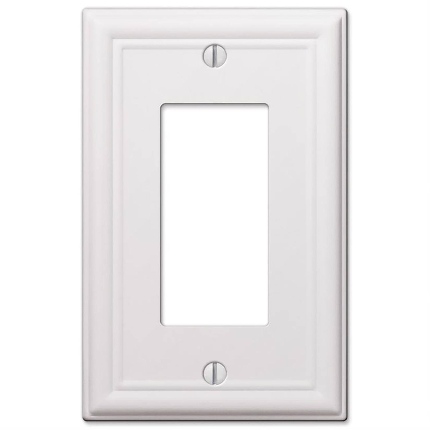 Angle. AMERELLE - Amerelle Chelsea White 1 gang Stamped Steel Decorator Wall Plate 1 pk - White.