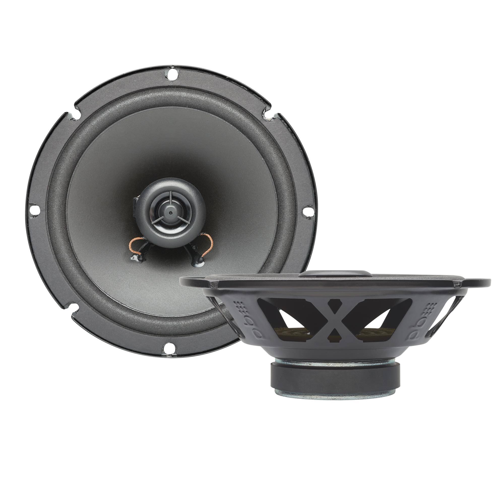 Front. Powerbass - Powerbass PS-652 6.5" Coaxial Replacement Speakers - Pair - Black/Gray.