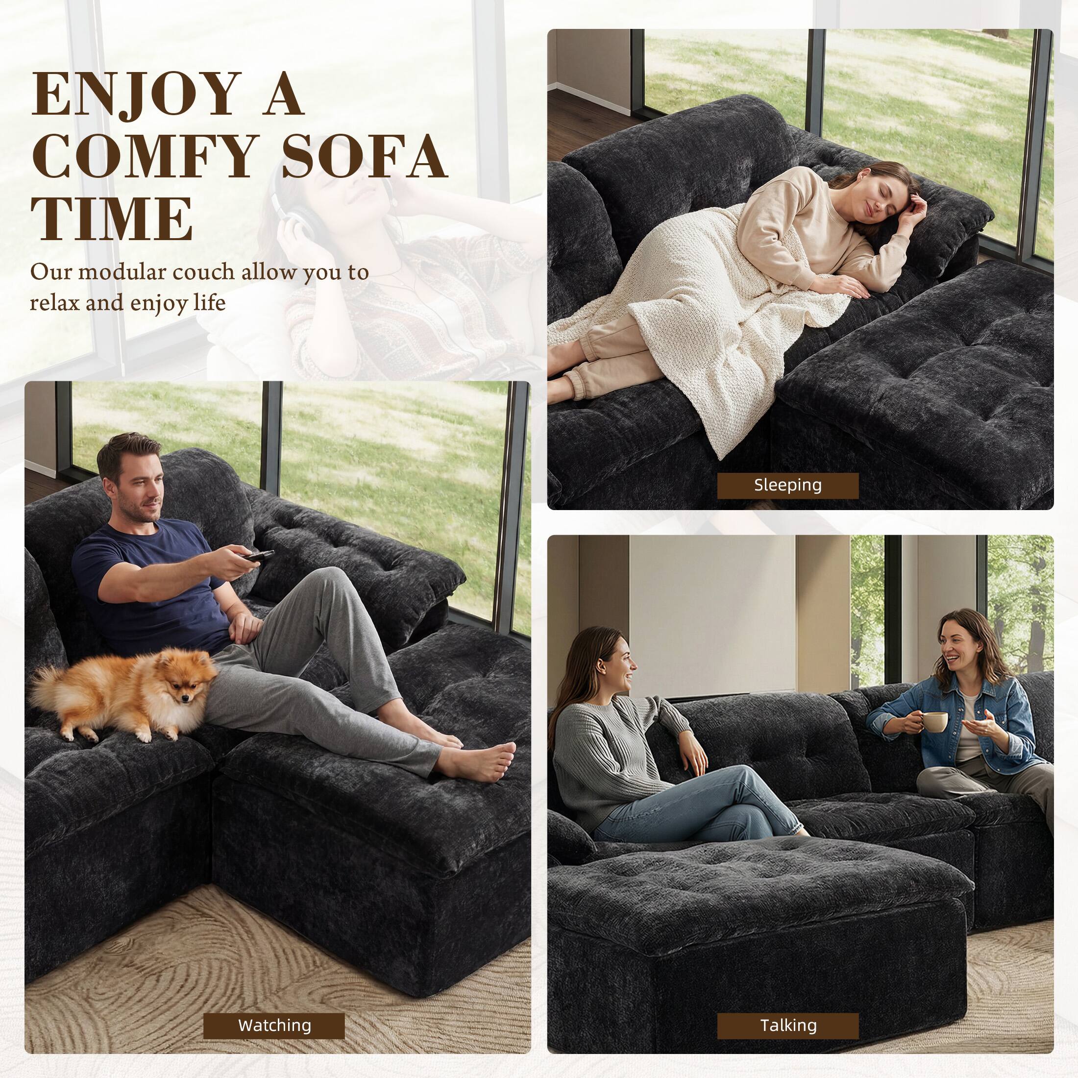 ENJOY A COMFY SOFA TIME

Our modular couch allows you to relax and enjoy life

Sleeping

Watching

Talking