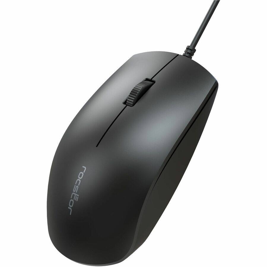 Alt View 3. Rocstor - Rocstor Premium M10 USB Wired Optical Mouse - 1200 dpi - Full-size Mouse - Optical - Cable - Black - USB - 1200 dpi - Black.