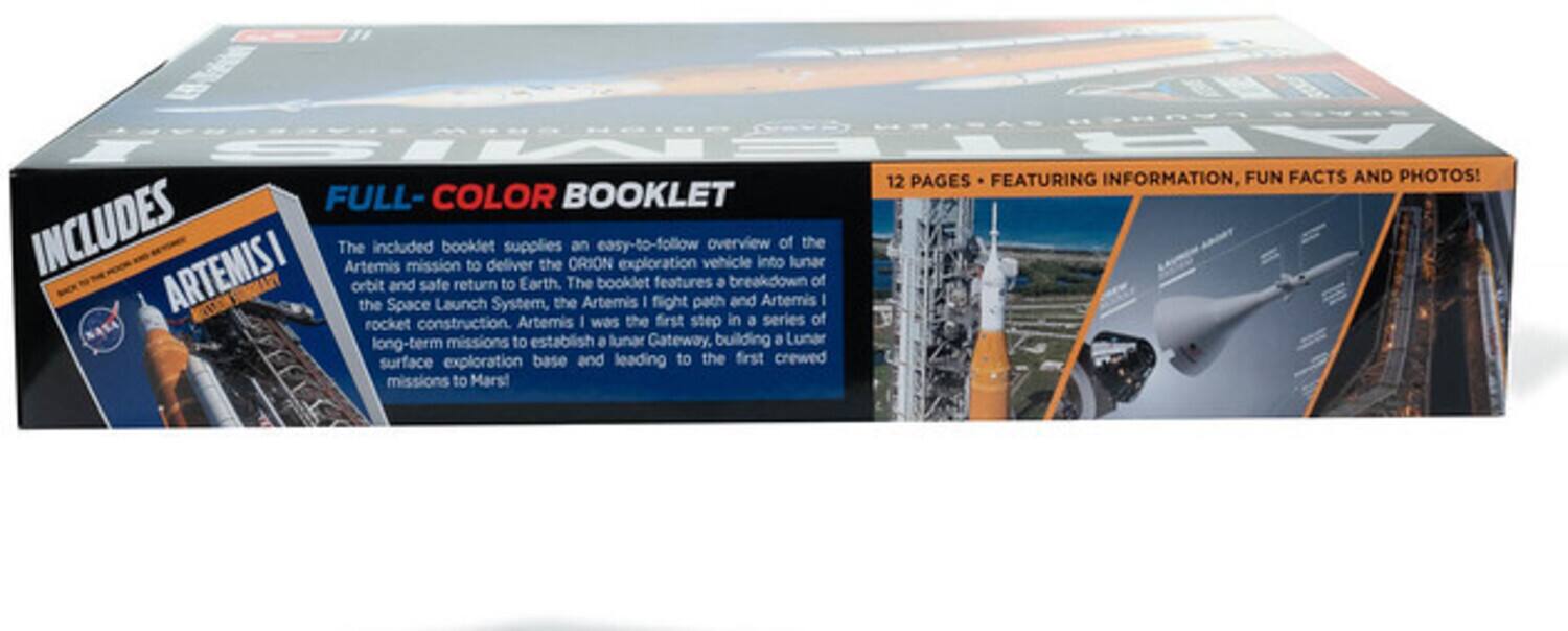 MRLSAS LAUNCH AP 12 PAGES FEATURING INFORMATION, FUN FACTS AND PHOTOS! FULL-COLOR BOOKLET INCLUDES ARTEMIS I

The Artemis included mission booklet to deliver supplies to the ORION an easy-to-follow exploration vehicle overview into of lunar the orbit and safe return to Earth. The booklet features a breakdown of the Space Launch System, the Artemis I flight path and Artemis I rocket construction. Artemis I was the first step in a series of NASA missions to establish a lunar Gateway. building a Lunar long-term surface exploration base and leading to the first crewed missions to Mars!