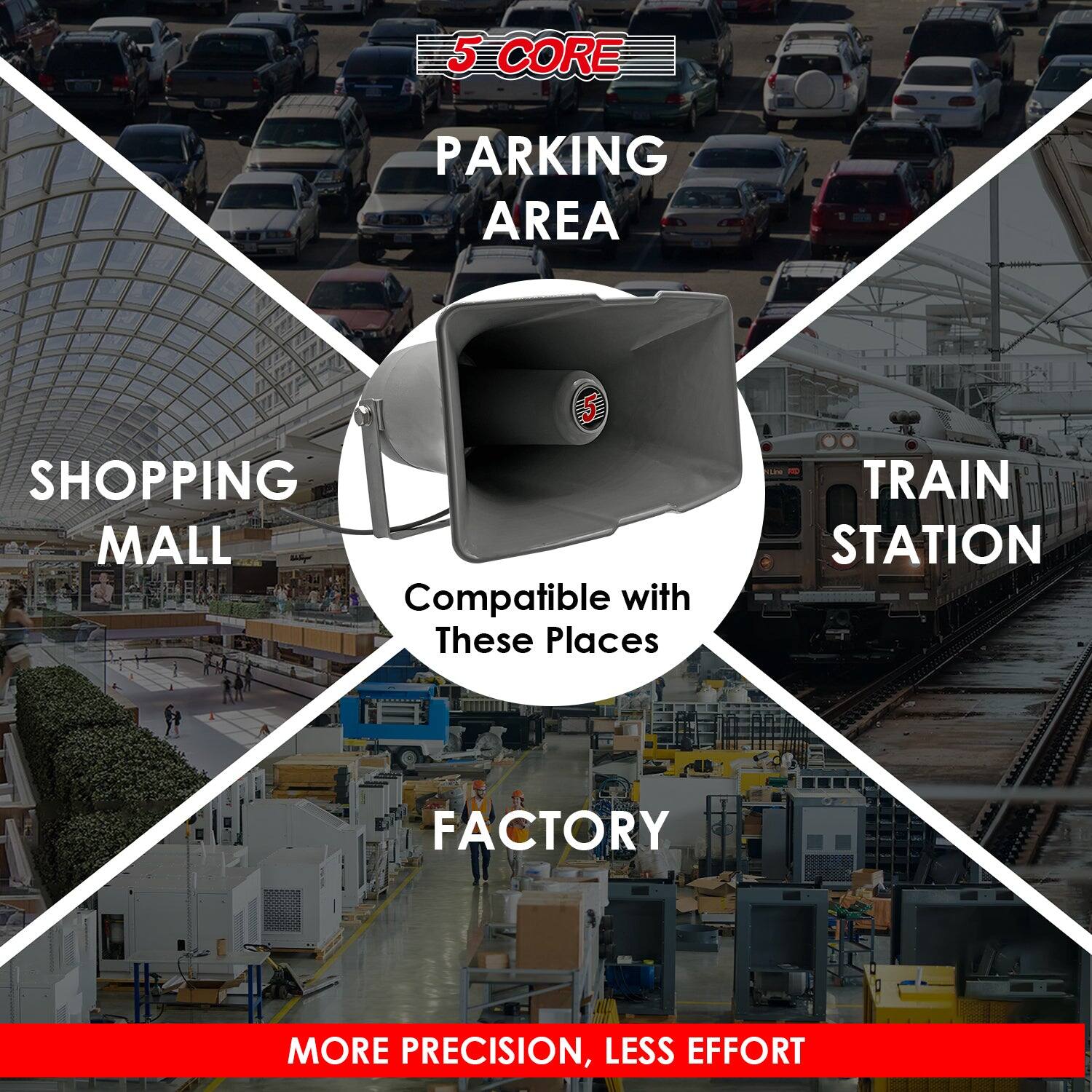5 CORE  
PARKING AREA  

SHOPPING MALL  
TRAIN STATION  
FACTORY  

Compatible with These Places  

MORE PRECISION, LESS EFFORT