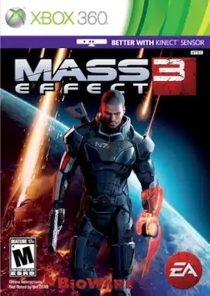 XBOX 360
BETTER WITH KINECT SENSOR
MASS EFFECT 3
MATURE 17+
M
ESRB
Online Interactions Not Rated by the ESRB
BiOWARE
EA - M (Mature 17+)