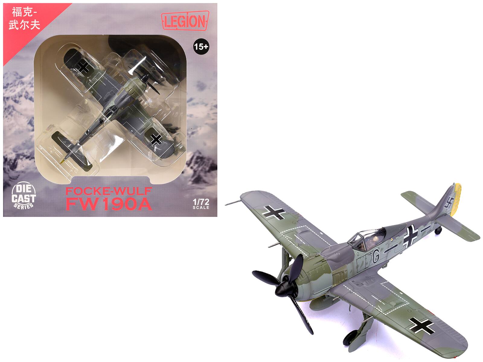 LEGION  
15+  
DIE CAST SERIES  
FOCKE-WULF FW 190A  
1/72 SCALE