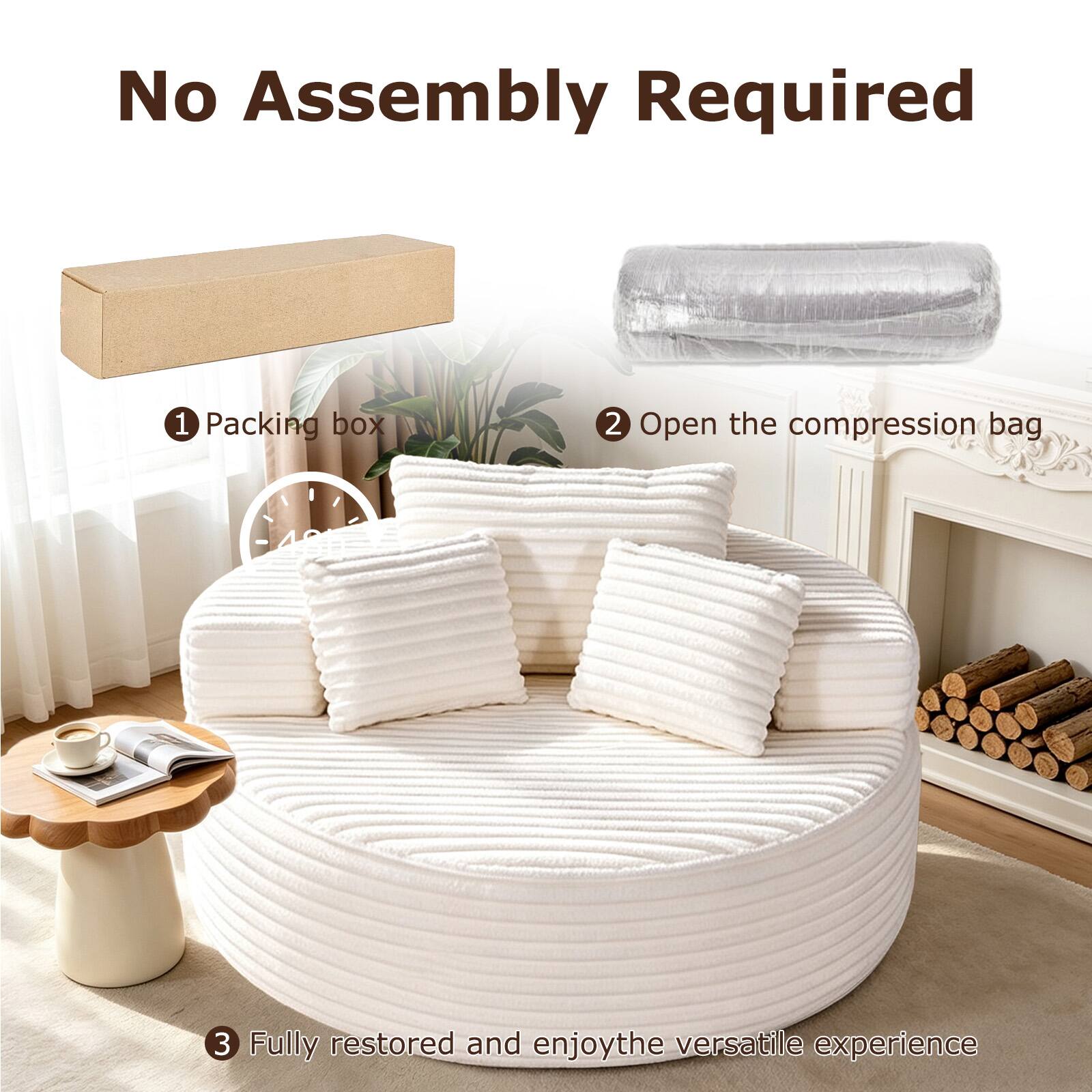 No Assembly Required

1. Packing box
2. Open the compression bag
3. Fully restored and enjoy the versatile experience