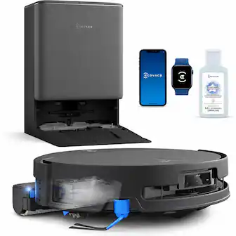 ECOVACS Robotics - DEEBOT T90S PRO OMNI Robot Vacuum & Mop, Mop Cover, 40,000Pa, OZMO Roller 3.0, PowerBoost, Auto Solution Dispensing - Black