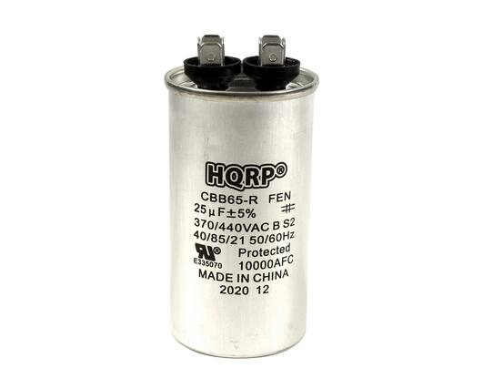 HQRP
CBB65-R FEN
25 µF ±5%
370/440VAC
S2
40/85/21
50/60Hz
Protected
E335070
10000AFC
MADE IN CHINA
2020 12