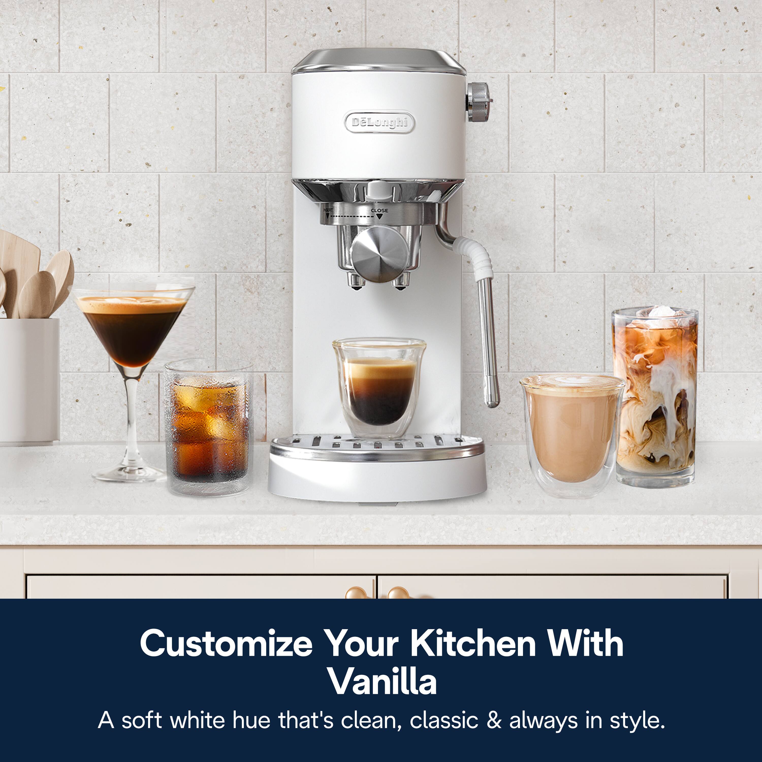 DeLonghi 05E Customize Your Kitchen With Vanilla. A soft white hue that's clean, classic & always in style.
