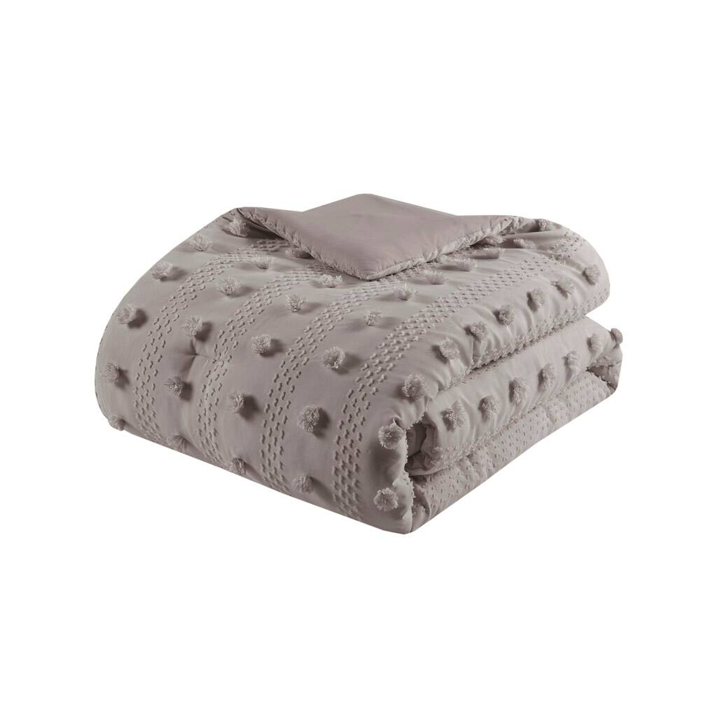 Alt View 3. Gracie Mills - Gracie Mills Eloise Clip Jacquard Comforter Set - Grey.