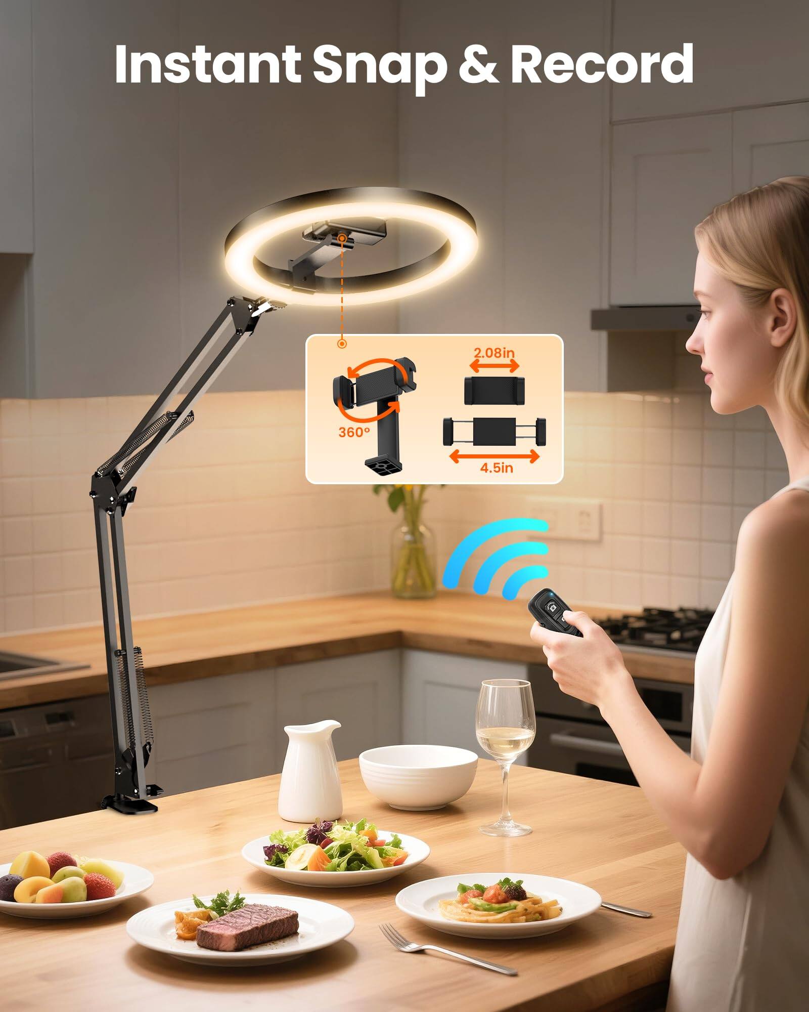 Instant Snap & Record

2.08in

360°

4.5in